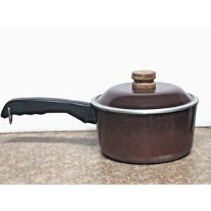 Vintage CLUB Cookware 1.5 QT Cast Aluminum Sauce Pan W/lid Brown (See Pictures)